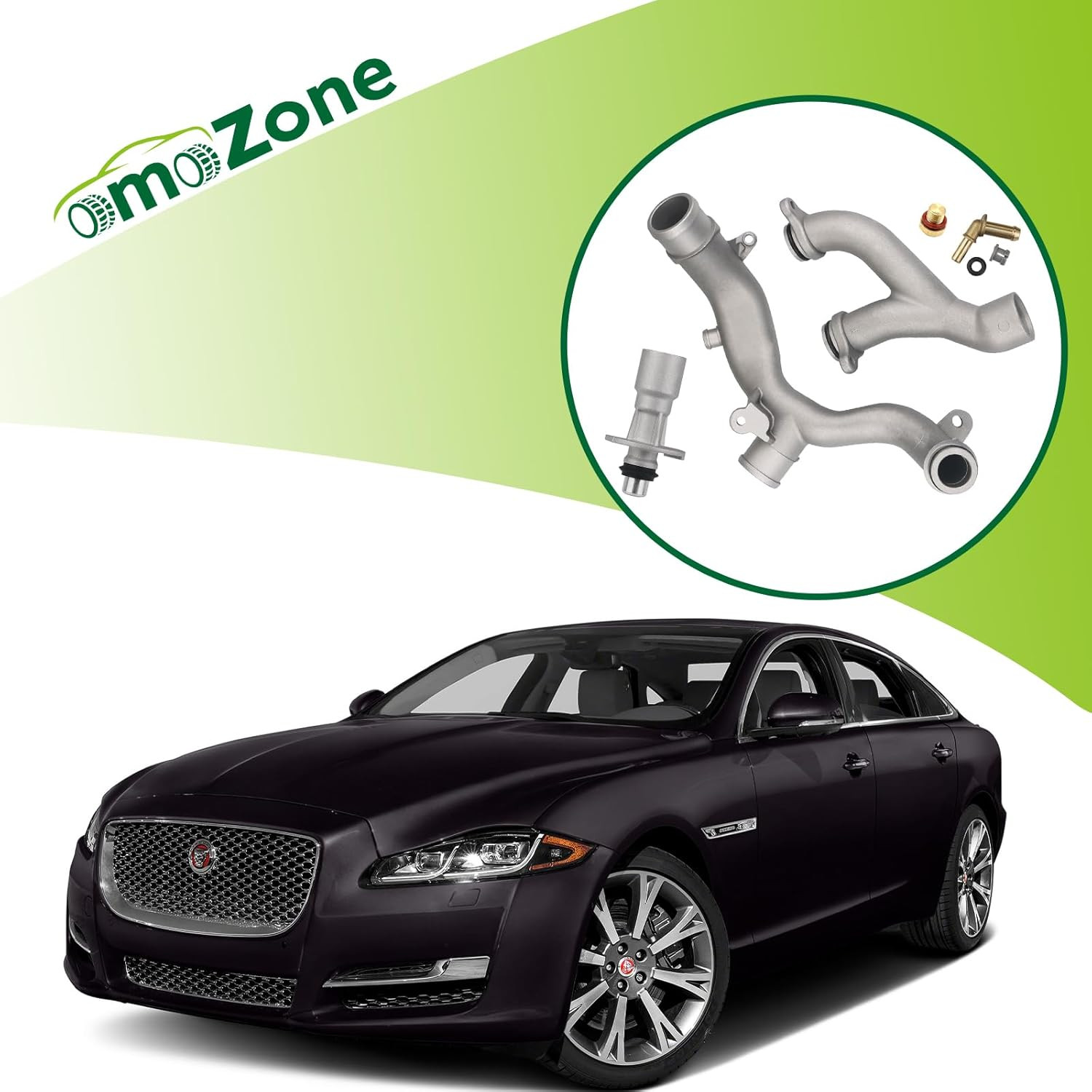 Upgraded Aluminum Coolant Outlet Pipes Kit Compatible with Jaguar,Land Rover Ran