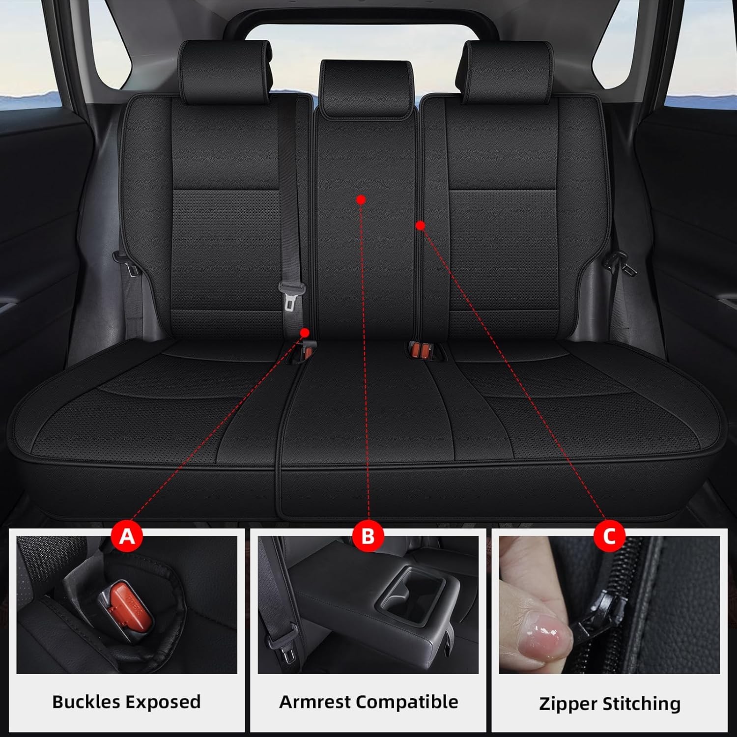 Full Set Seat Covers Custom Fit for Toyota RAV4 2007-2018 Leather Seat Cushion
