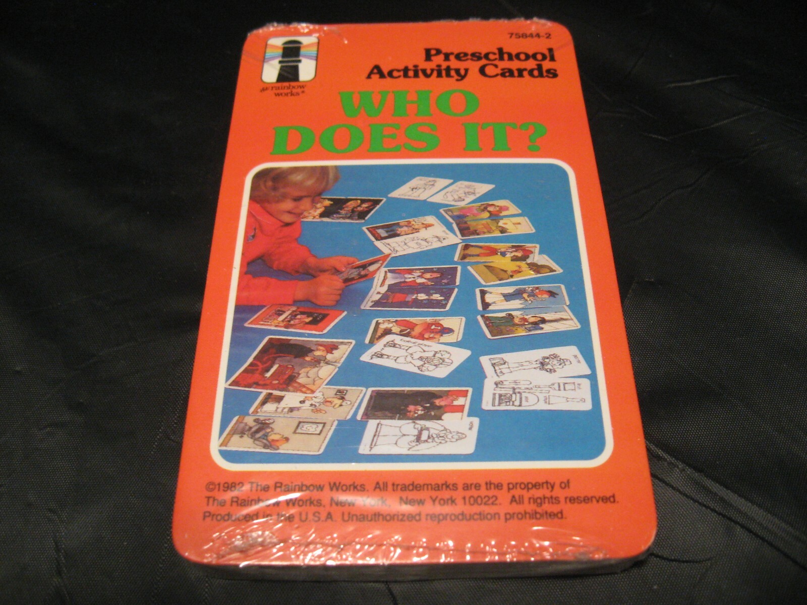 Vintage 80’s 1982 The Rainbow Works “WHO DOES IT?” Preschool Activity Cards NEW!