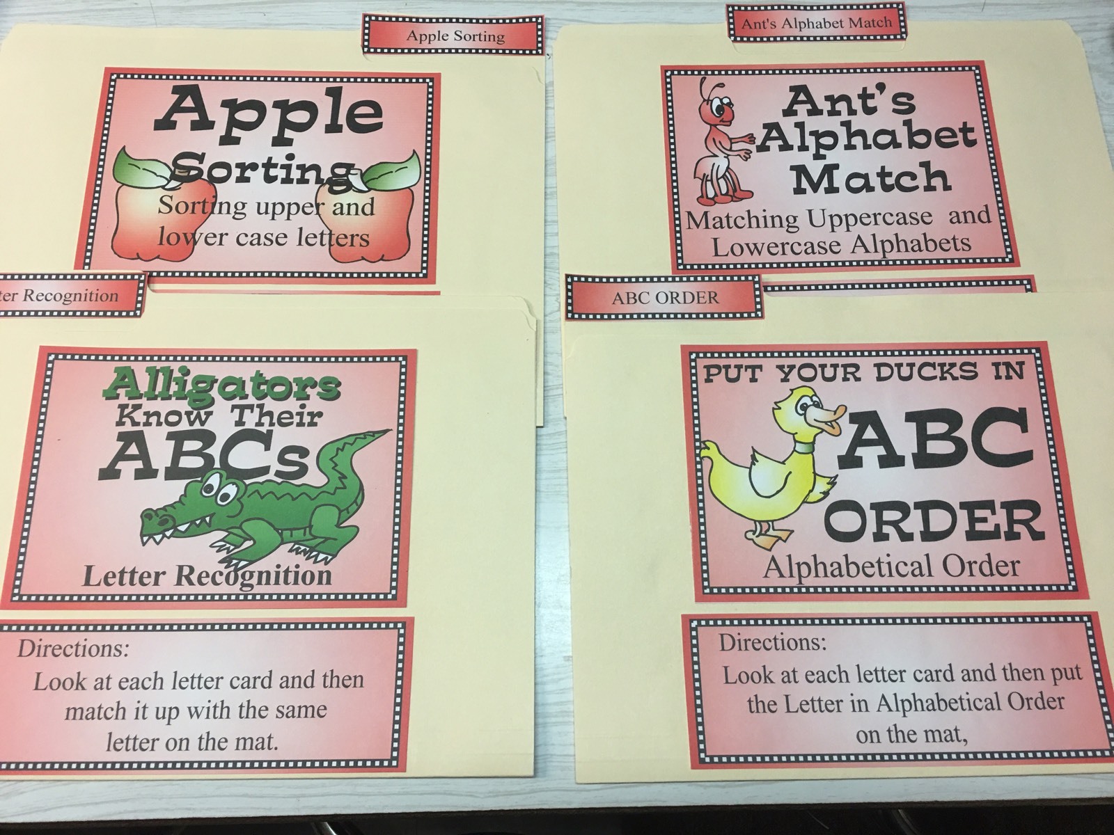 Bundle of Four Alphabet / Letter File Folder Set – Activity Set – READING