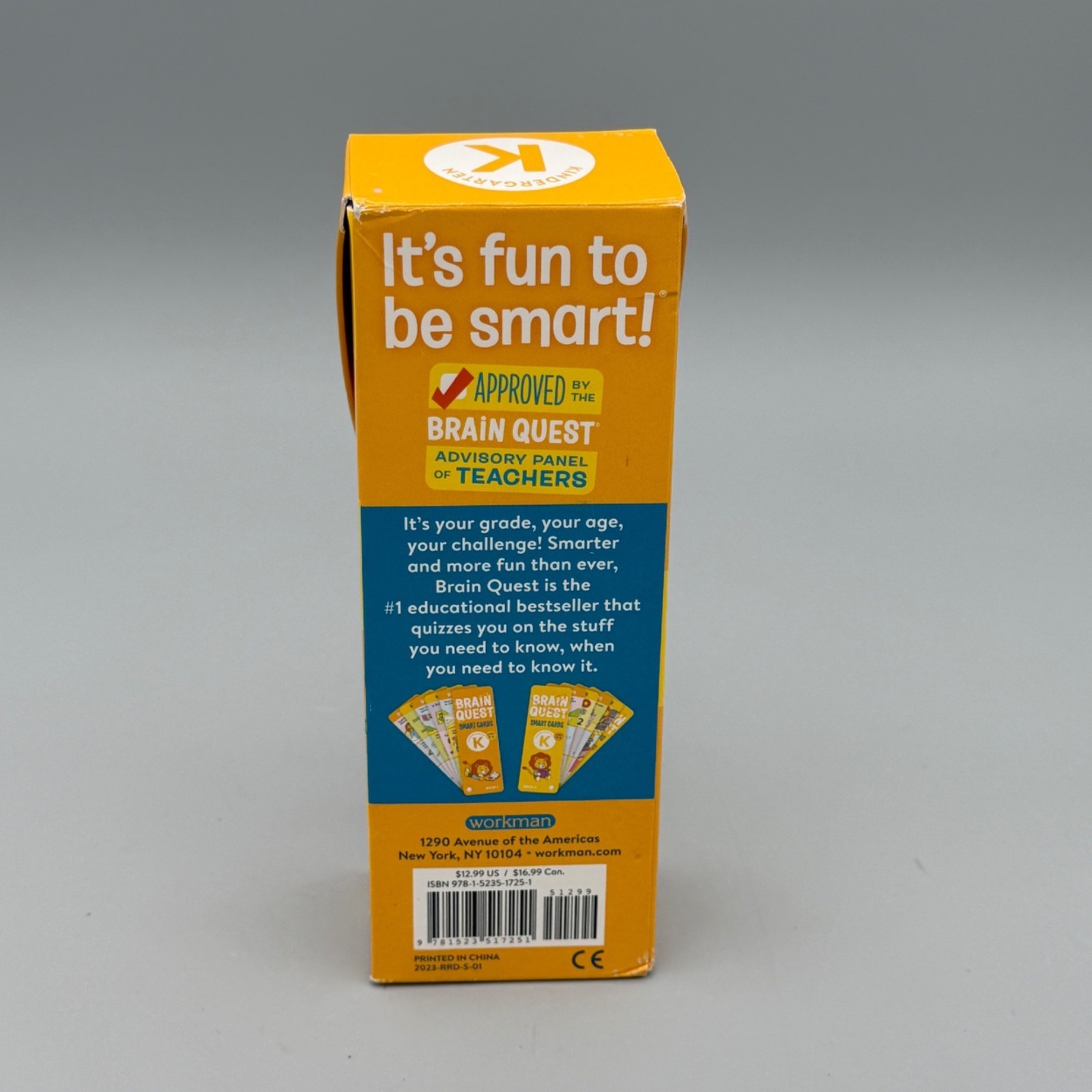 Brain Quest Kindergarten Smart Cards Ages 5-6 Revised 5th Edition Learning Game