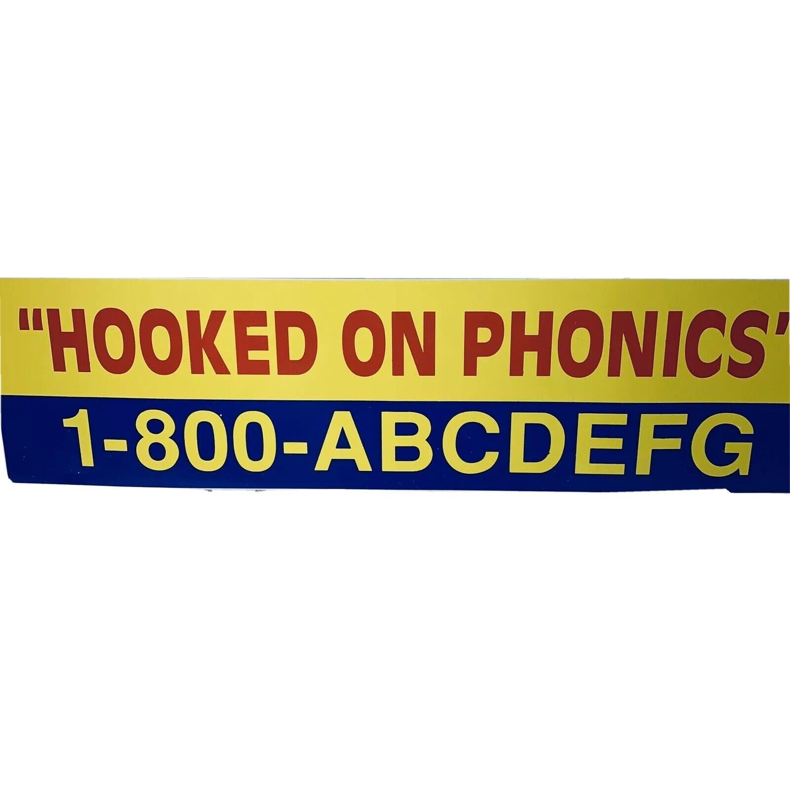 Hooked On Phonics Bumper Sticker Home School Education 1-800-ABCDEFG Vintage