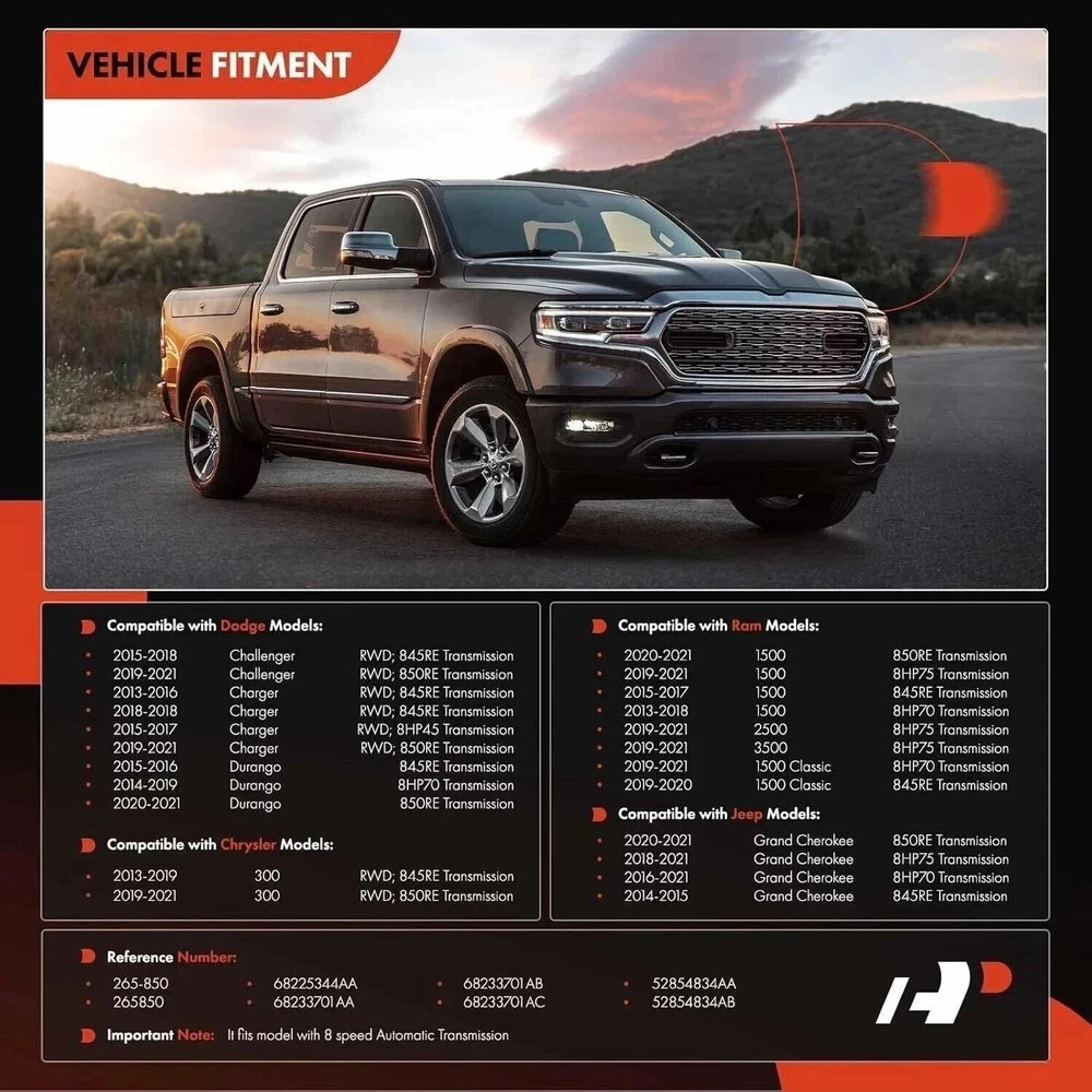 A-Premium Transmission Oil Pan with Gasket & Drain Plug Compatible with Ram 1500
