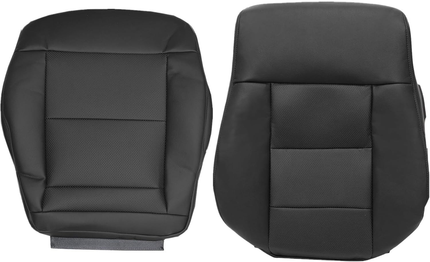 FZJDSD Black Driver Side Bottom & Top Lean Back Microfiber Leather Replacement