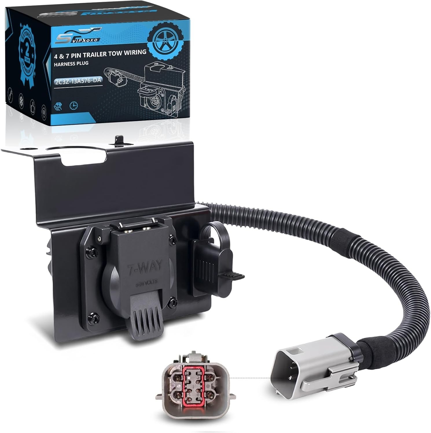 4 & 7 Pin Trailer Tow Wiring Harness Fit for Ford F250 F350 Super Duty Pickup Tr