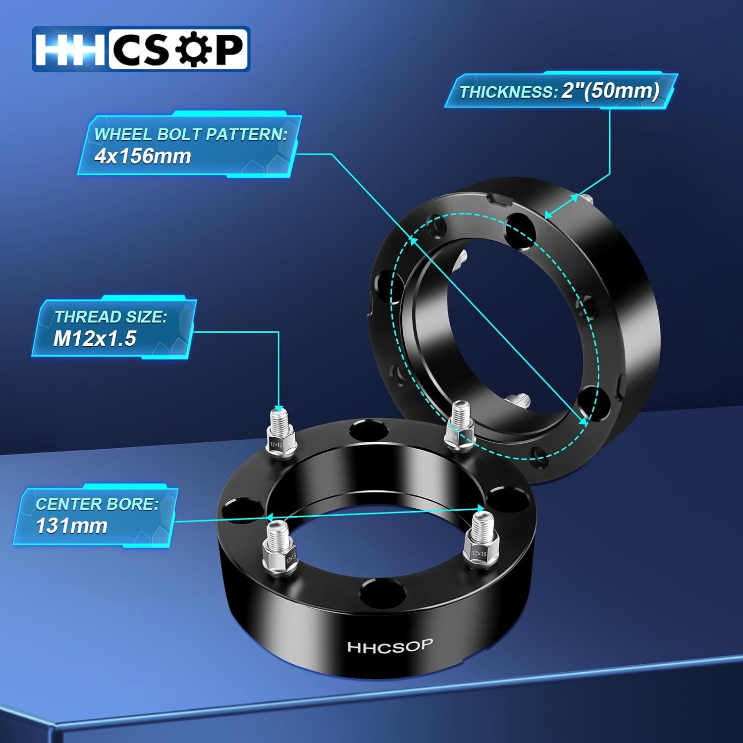 HHCSOP 4×156 2″ ATV Wheel Spacers for Polaris RZR 900 2015-2017, Polaris RZR XP