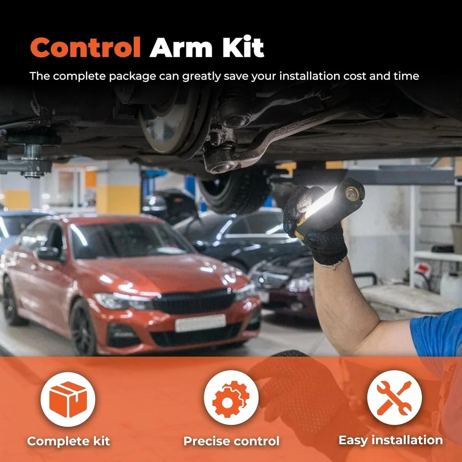 Hyundai Santa Fe Kia Sorento 10Pc Front Suspension Kit Front Lower Control Arms