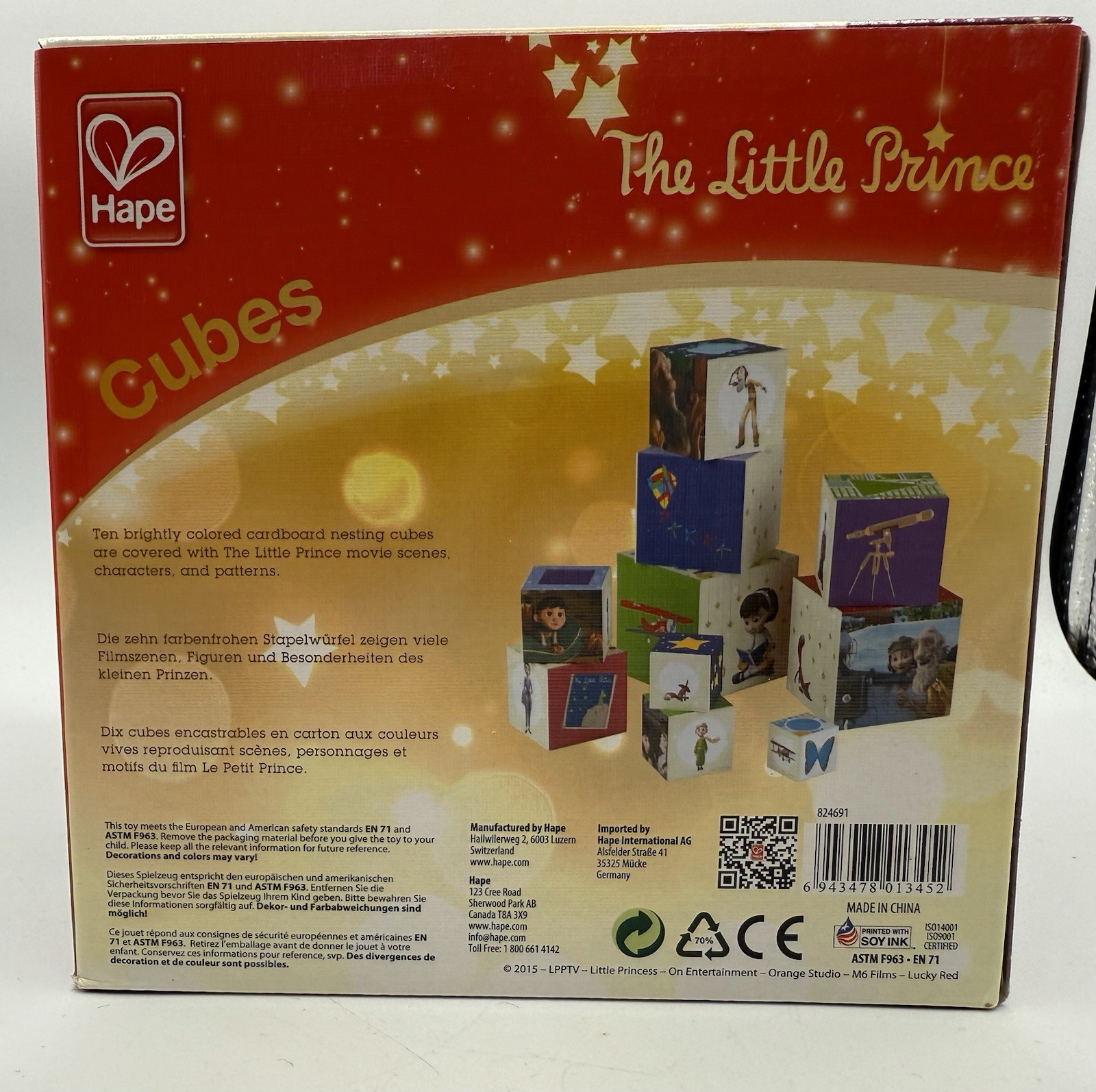 The Little Prince Toy 10 Stackable Cubes By Hape Movie Scenes On Cubes New