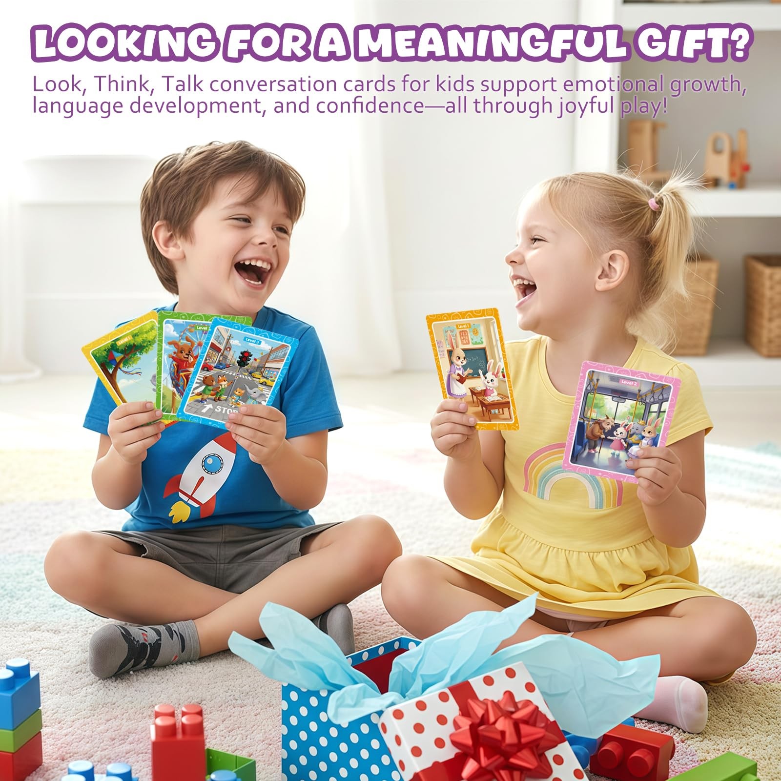 Conversation Cards, Look, Think, Talk. Kids Games for Speech Therapy Material…