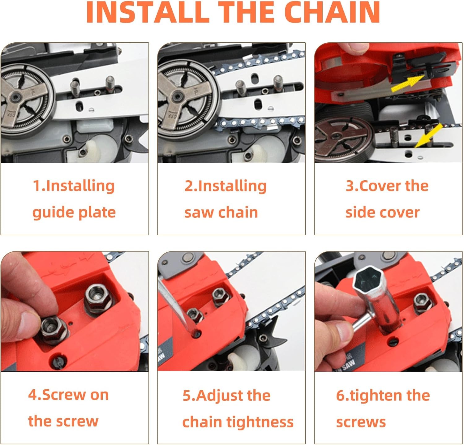 5 Pack 10 Inch Pole Saw Chain Fit Stihl 1/4″ Pitch .043″ Gauge 56 Drive Links 10