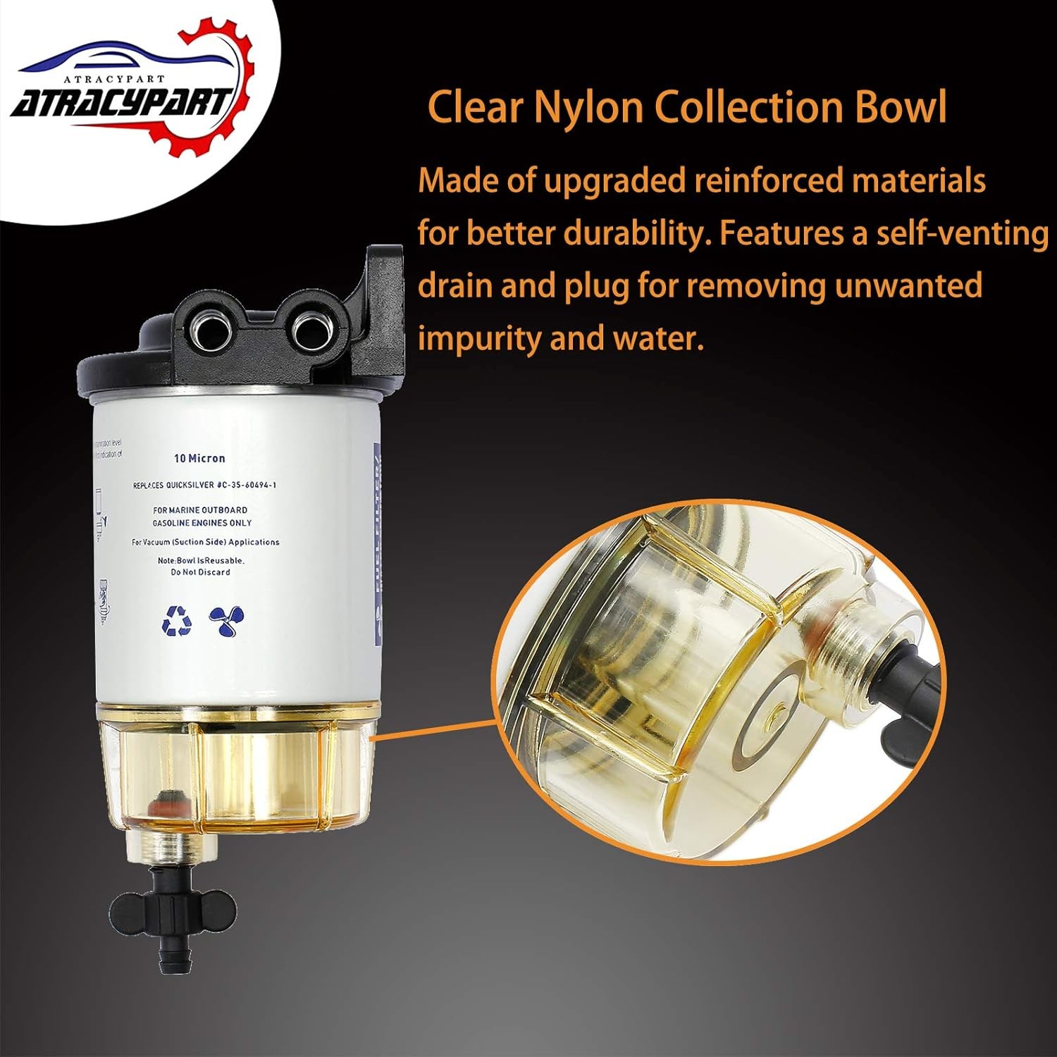Fuel Filter Water Separator Replacement for Marine Outboard Motor Mercury with