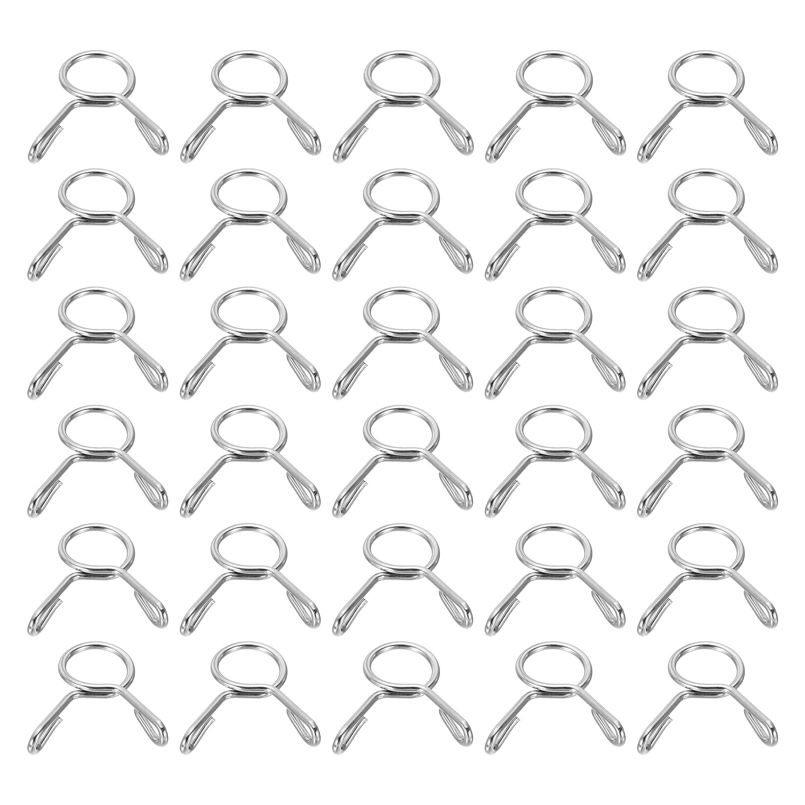 30Pcs 7mm ID 8.3mm OD Fuel Line Hose Clips Spring Clips Clamps Silver