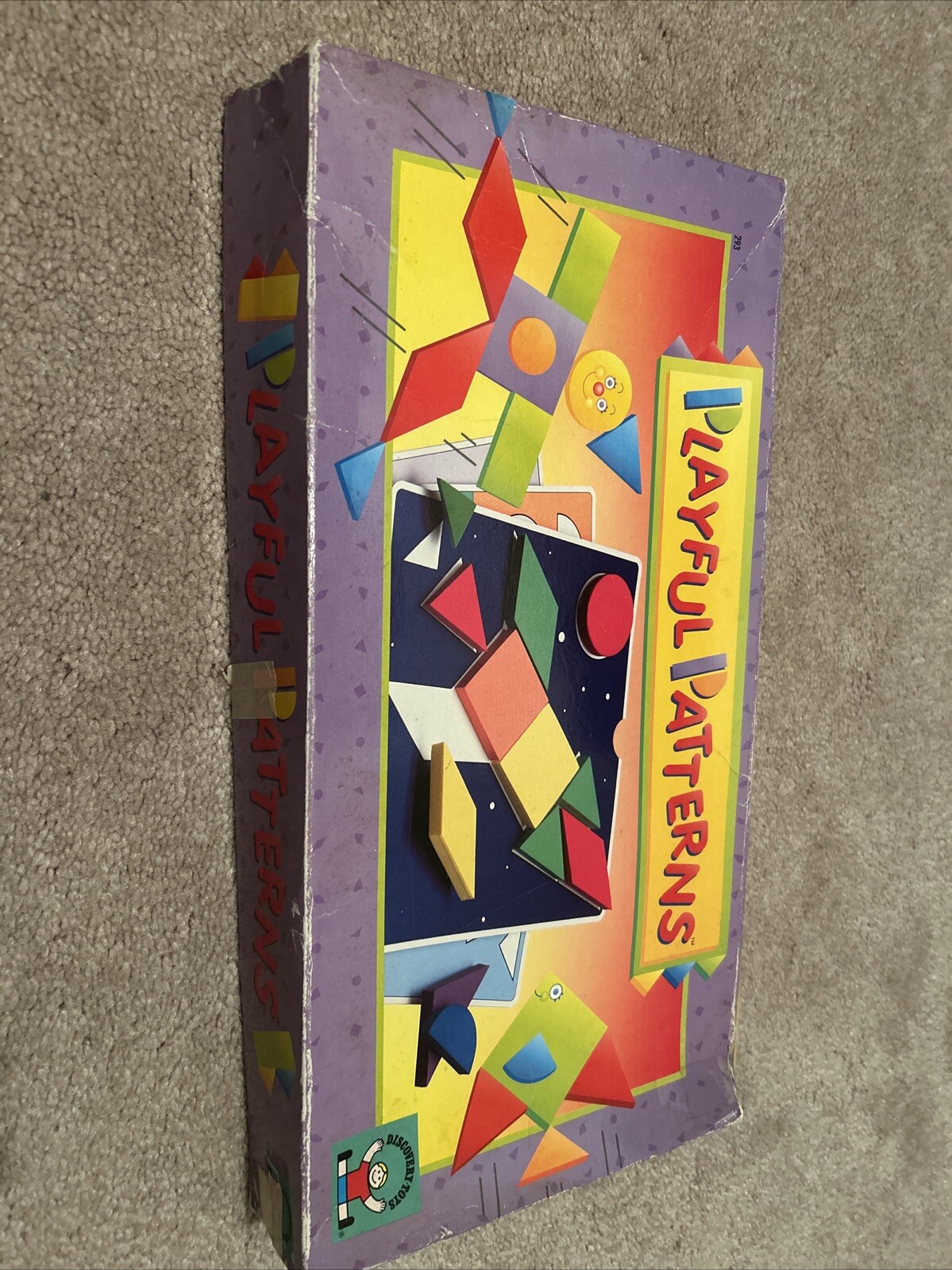 Rare Vintage Game Discovery Toys PLAYFUL PATTERNS Design Activity shapes cards
