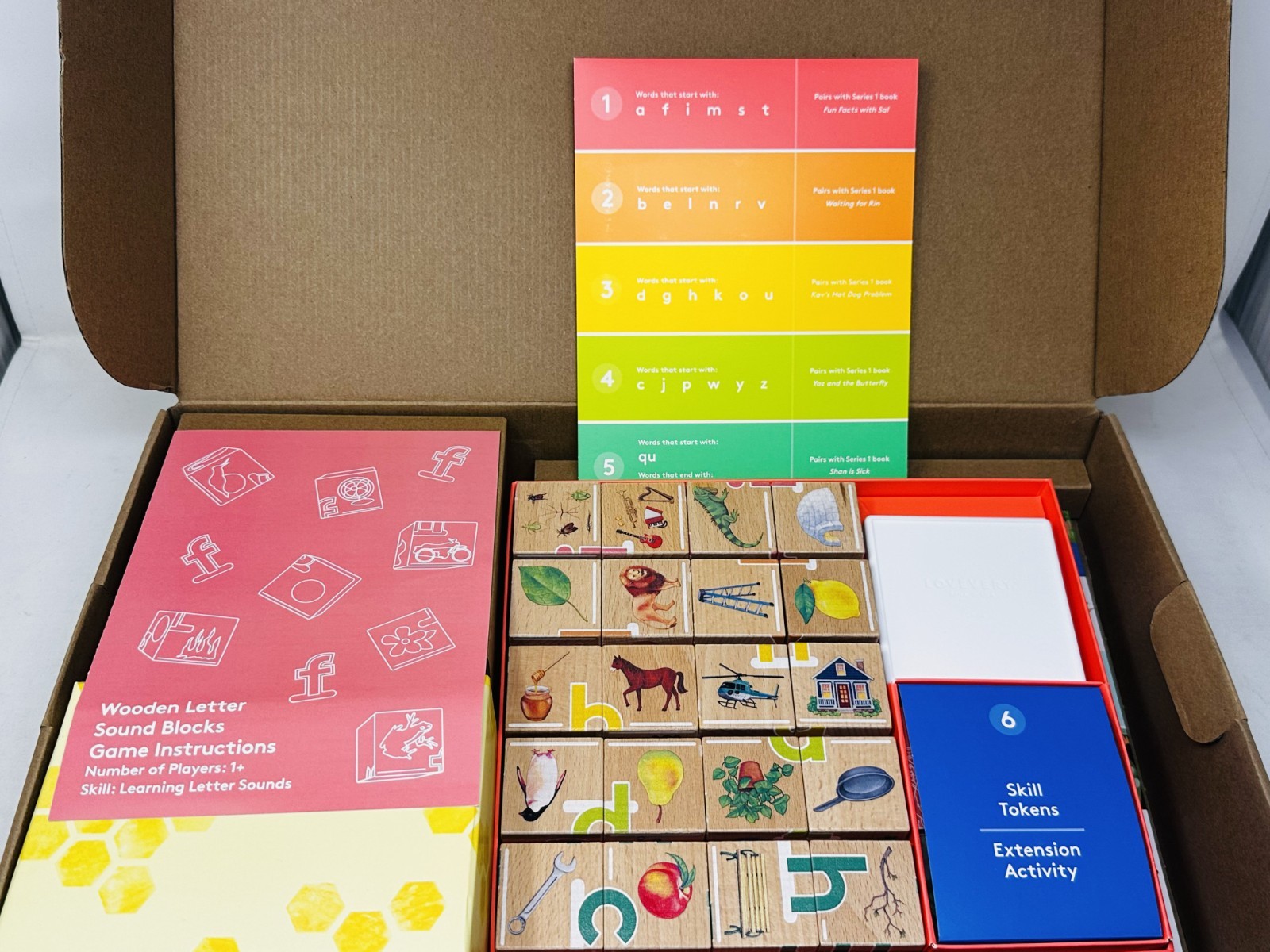 Lovevery Wooden Letter Sound Blocks Reading Skill Set Pt 2 – New Open Box