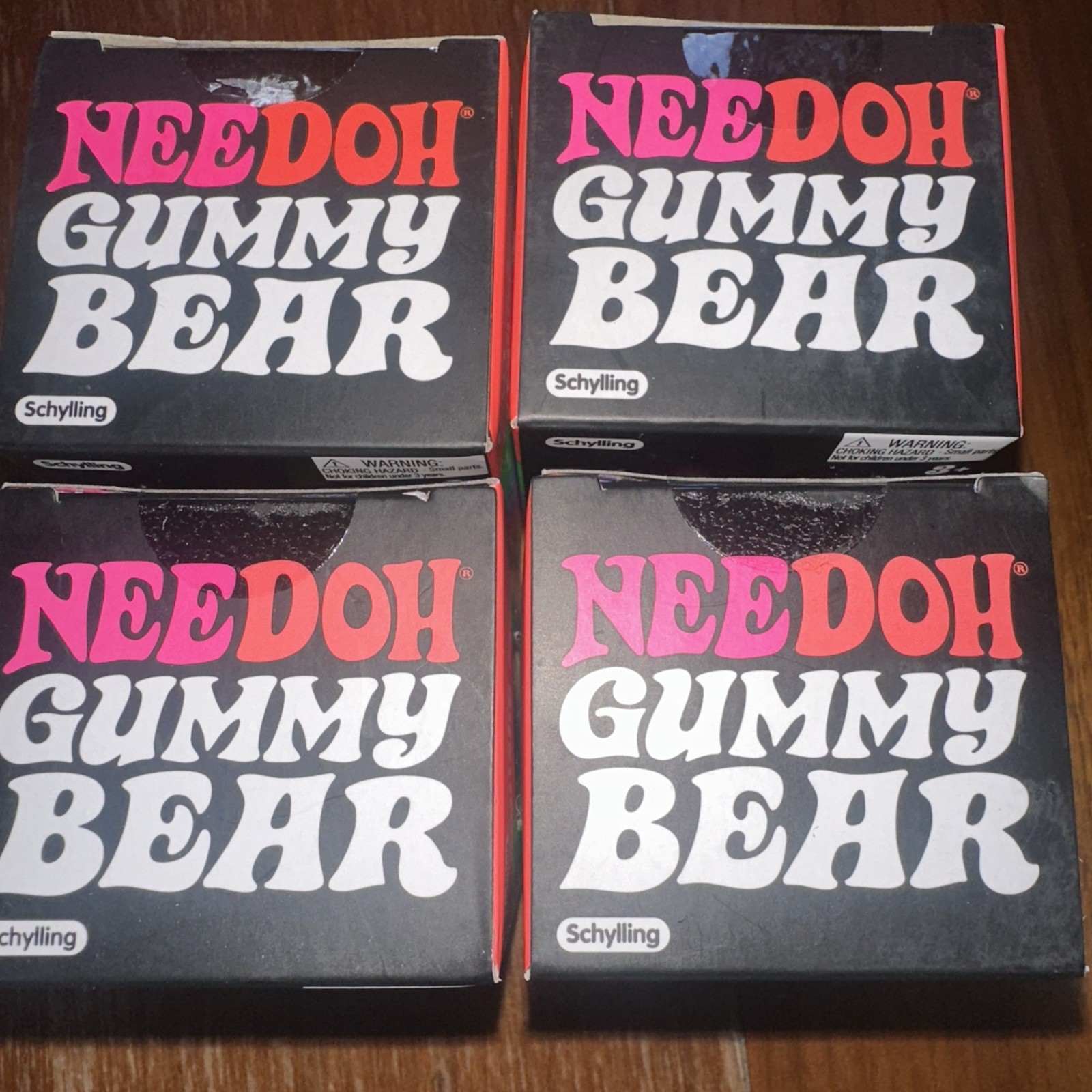 🔥 NeeDoh Gummy Bear Complete Set of 4 Blue Pink Purple Orange New Sealed