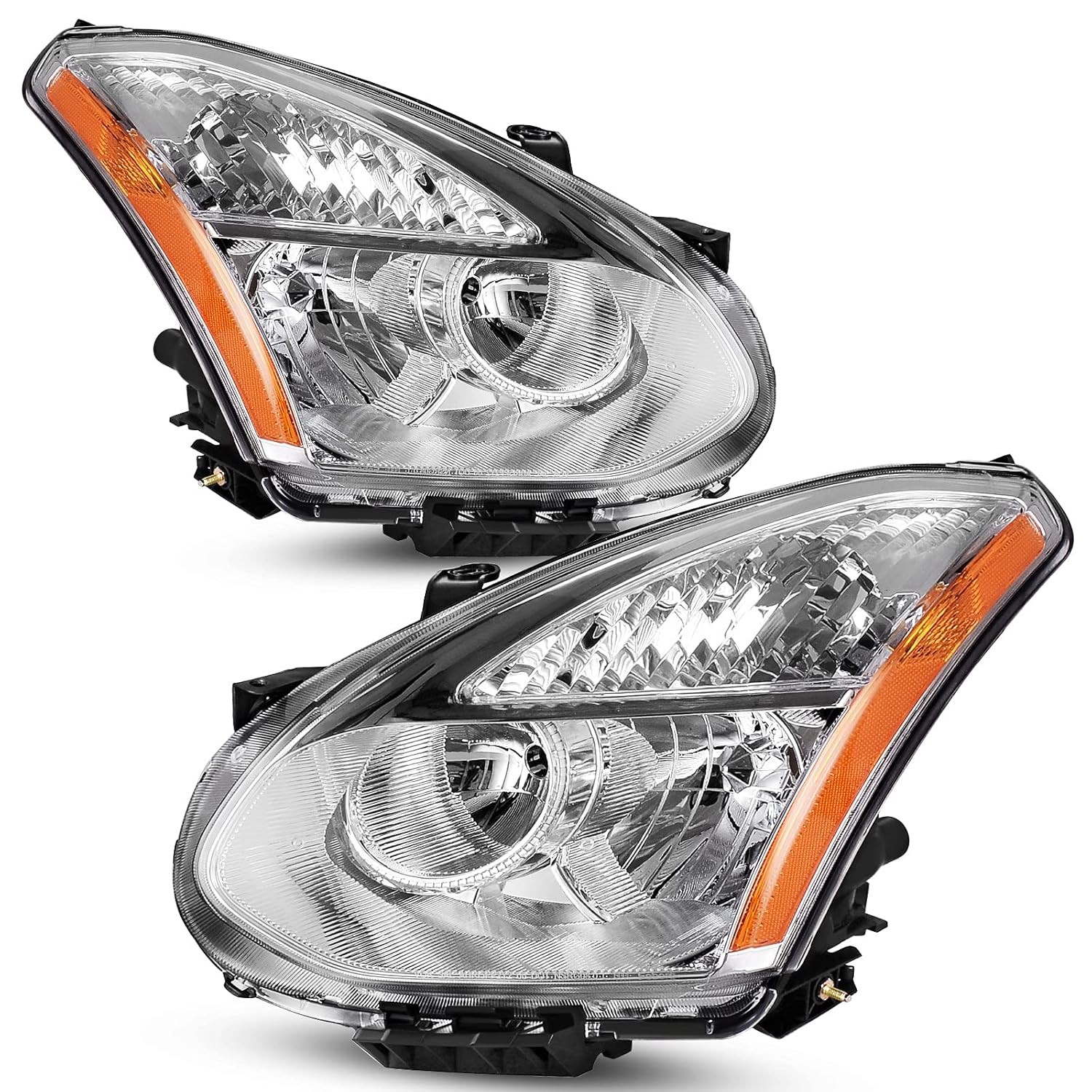 AUTOSAVER88 Headlight Assembly Compatible with 2008-2013 Rogue Chrome Housing Am
