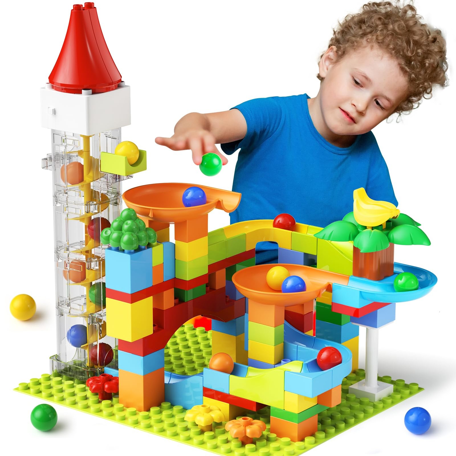 Marble Run Toy Motorized Elevator Maze Kit 25.4 cm x 32 x 38