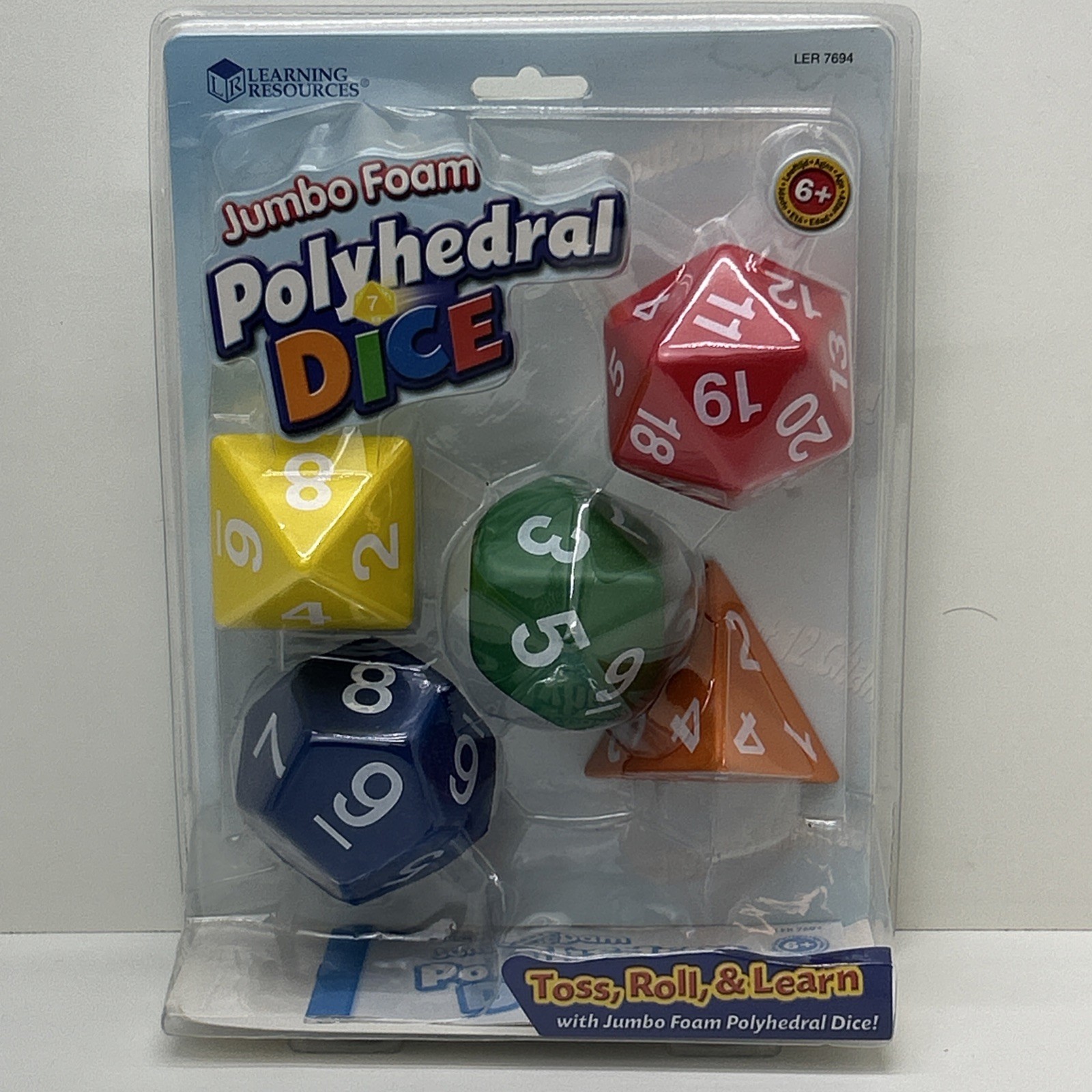 Learning Resources Jumbo Foam Polyhedral Dice Set Of 5 LER 7694