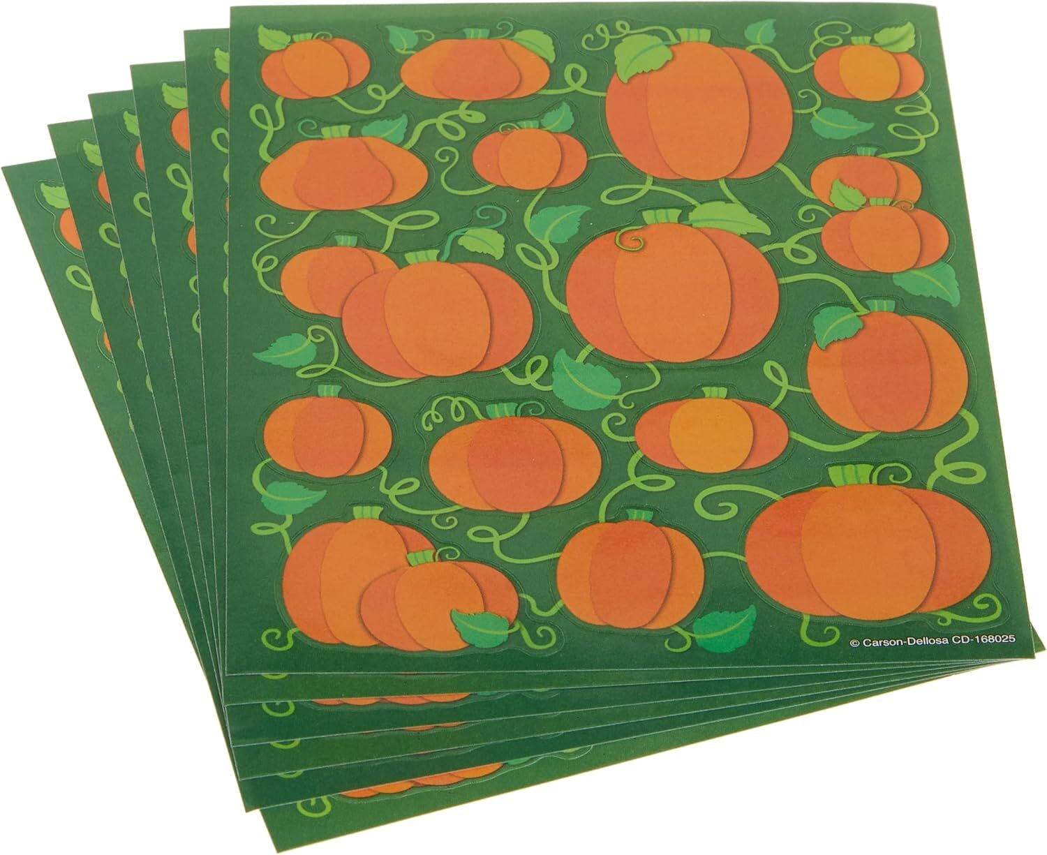 Carson Dellosa 96 Pumpkin Stickers, 6 Sheets of Incentives for Fall Crafts,