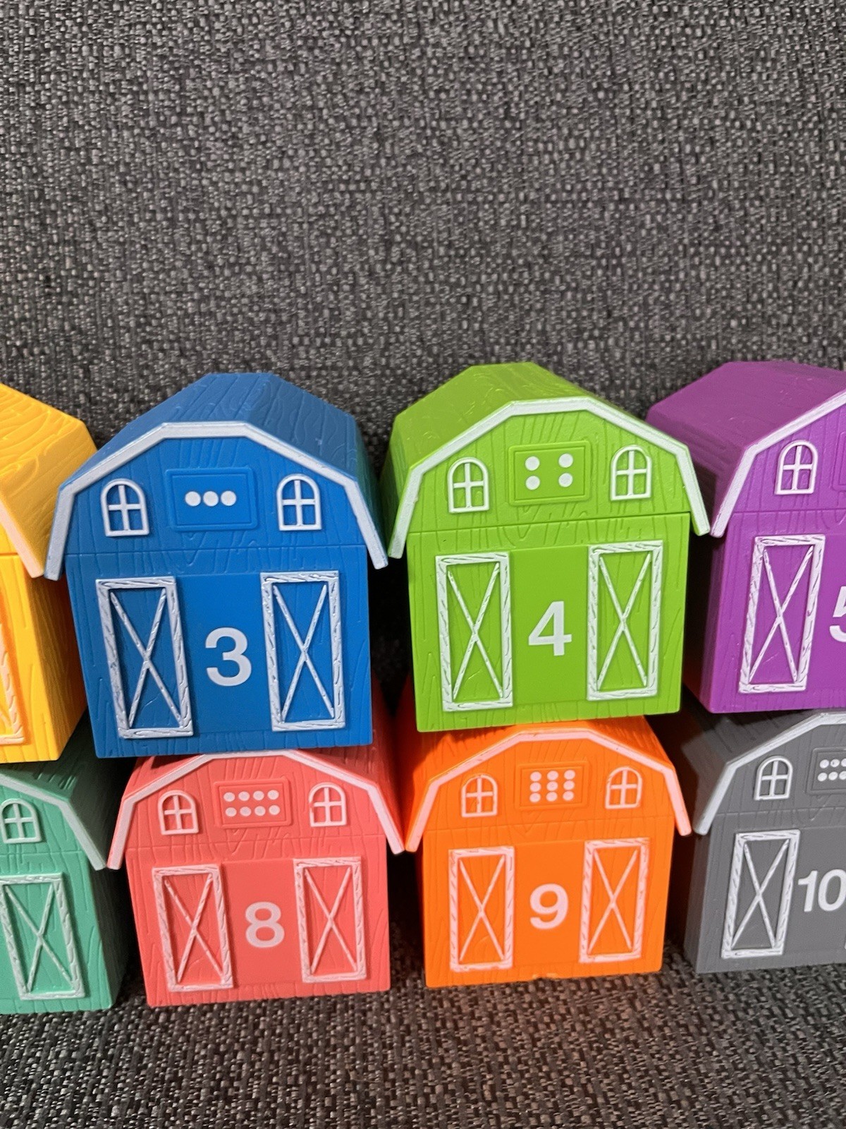 10 Pc Barns Montessori Learning Toys Toddlers Counting Colors No Animals
