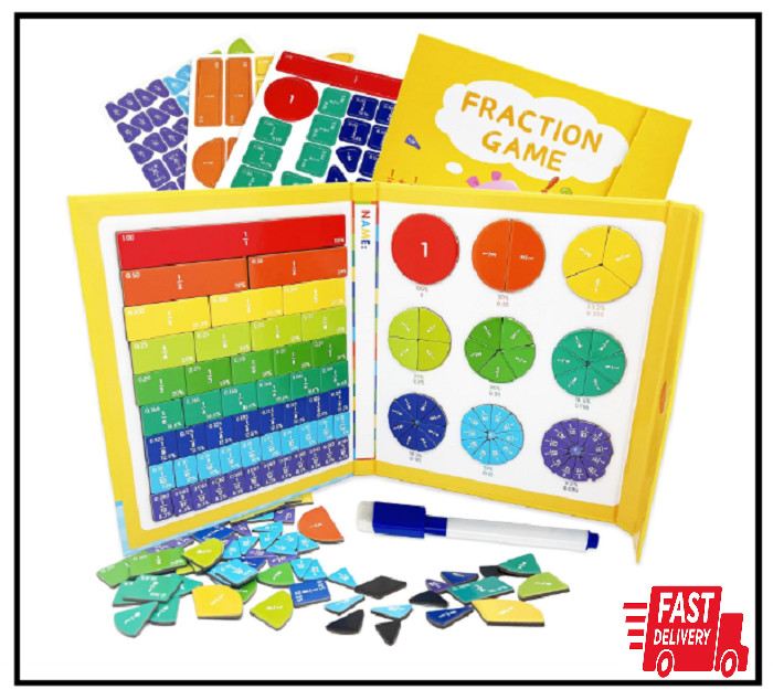 Montessori Magnetic Fraction Educational Puzzle for Children, Math Fraction Mani