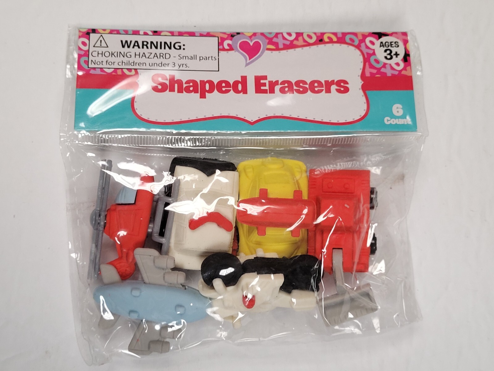 Target VEHICLE SHAPED ERASERS set of 6 cars trucks planes puzzle 3d
