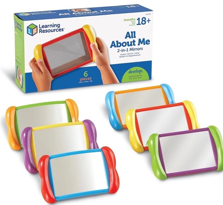 All About Me 2 in 1 Mirrors Sensory Social Learning Toy 18 Months Plus 6 Pcs NEW