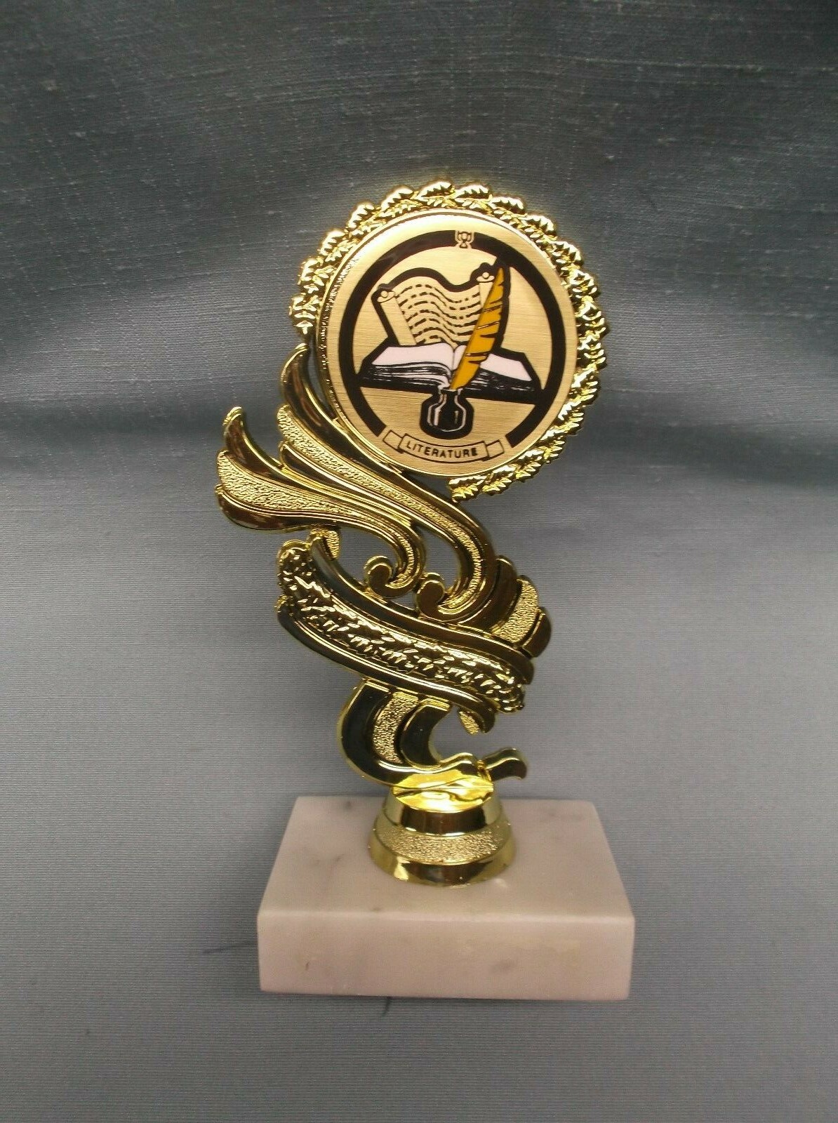 literature insert trophy award marble base