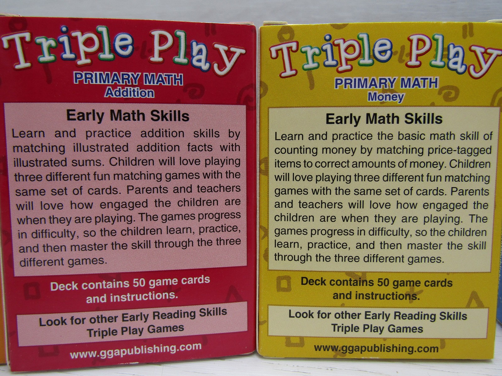 Early Math Skills TRIPLE PLAY Lot of 8: 4)Primary Math & 4)Intermediate Math GGA