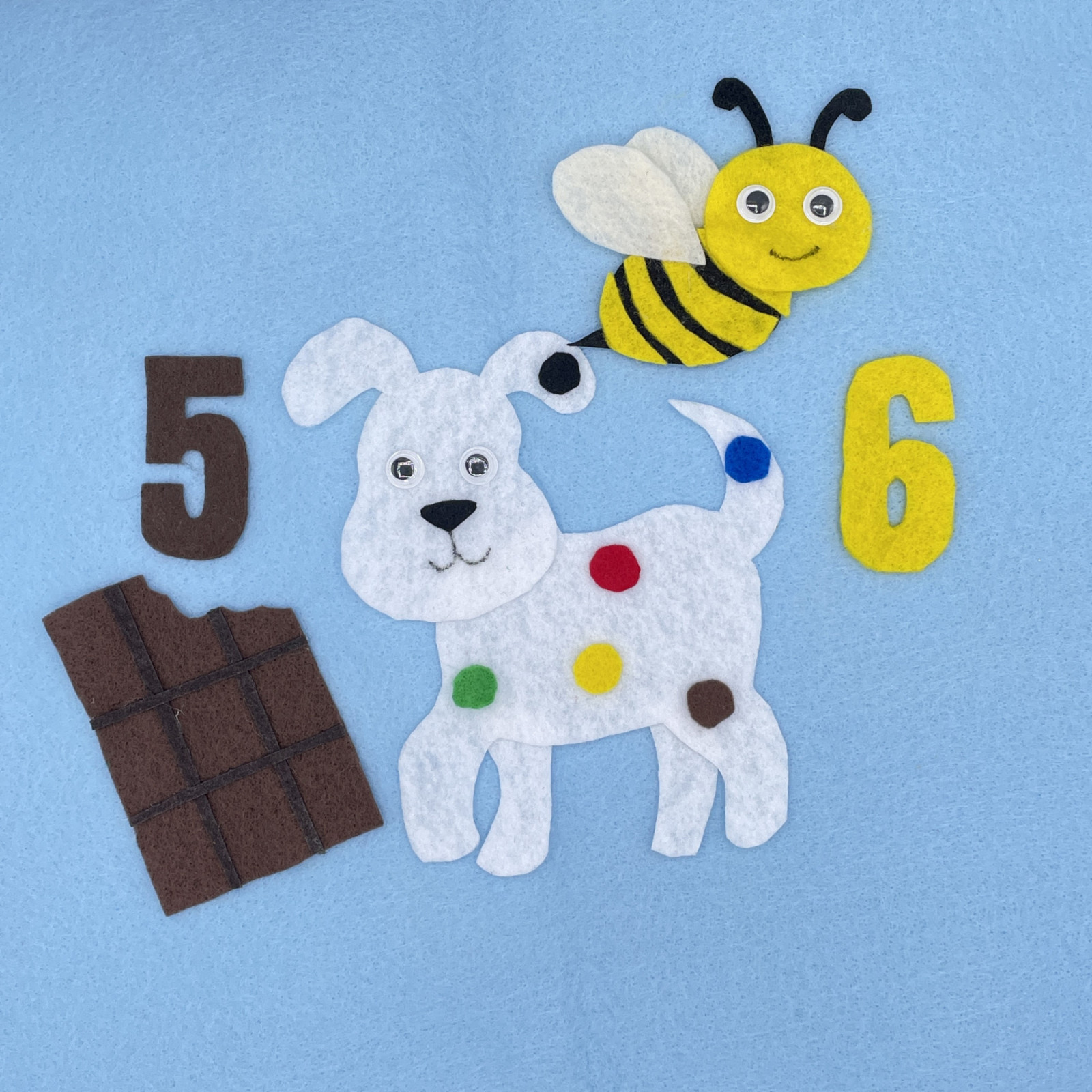 Dog’s Colorful Day Fun Felt Set for Felt Boards & Learning Play