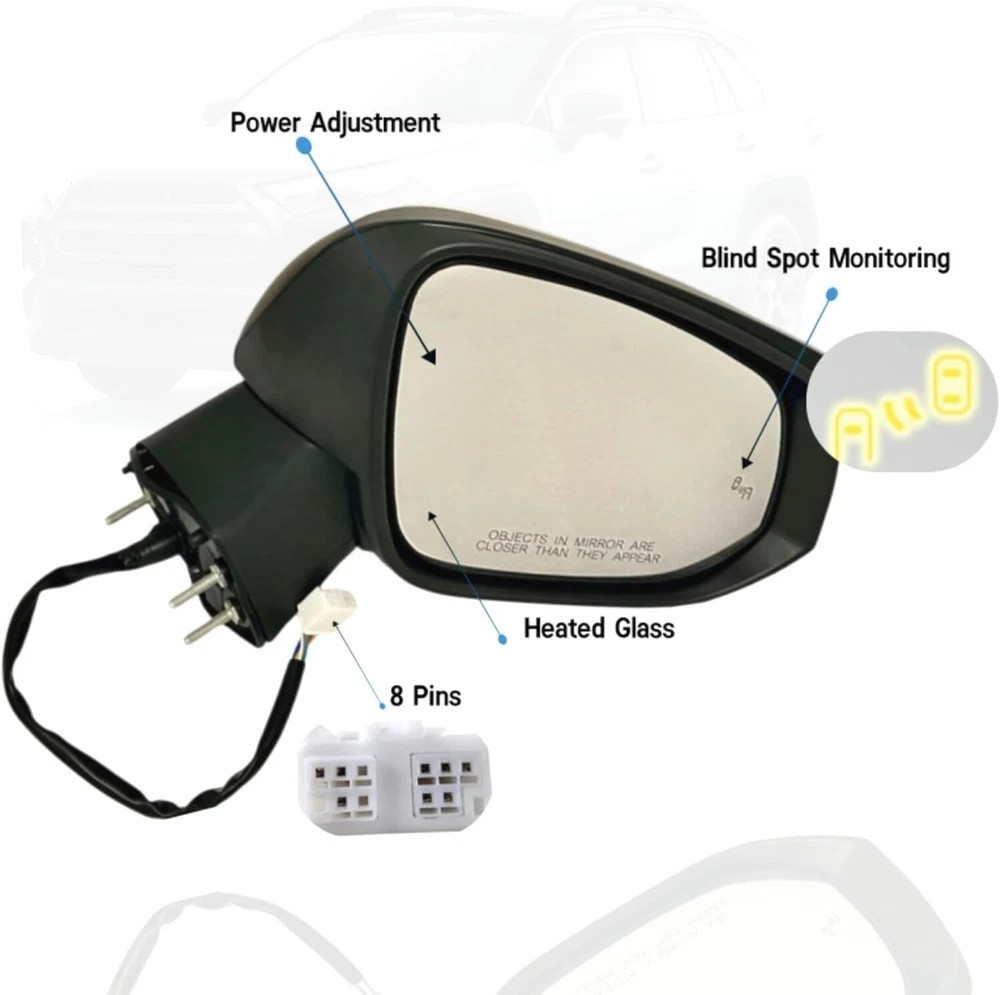 Left Driver Side Mirror Fits 2019-2025 Toyota Rav4 with Power Heated Turn Signal