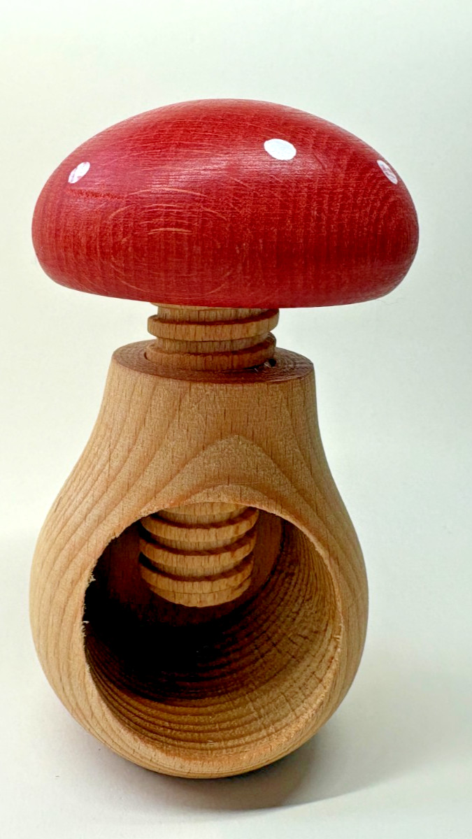 Montessori Wooden Educational Toy Mushroom Screw Wooden Handmade Fun or Decor
