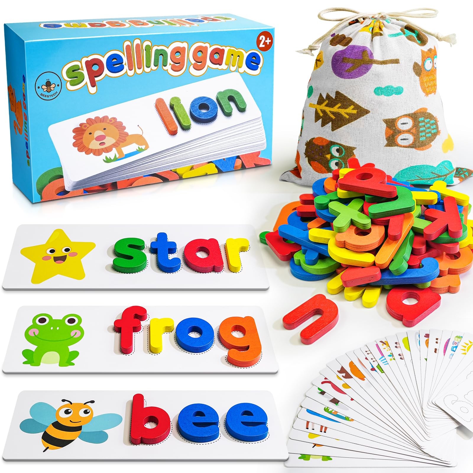Alphabet ABC Learning Educational Toys for 3 4 5 Years Old Boys Girls, Wooden…