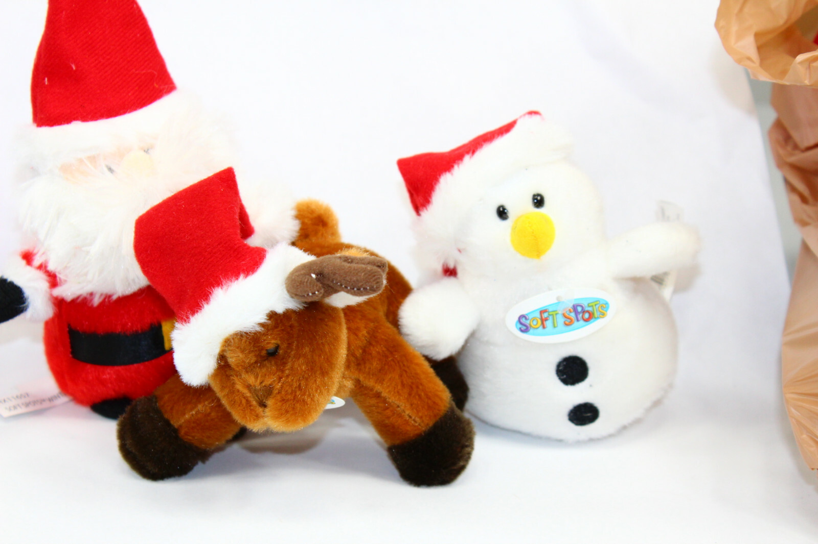 Ganz Christmas Softspots (3) Santa Reindeer Snowman Plush Toy