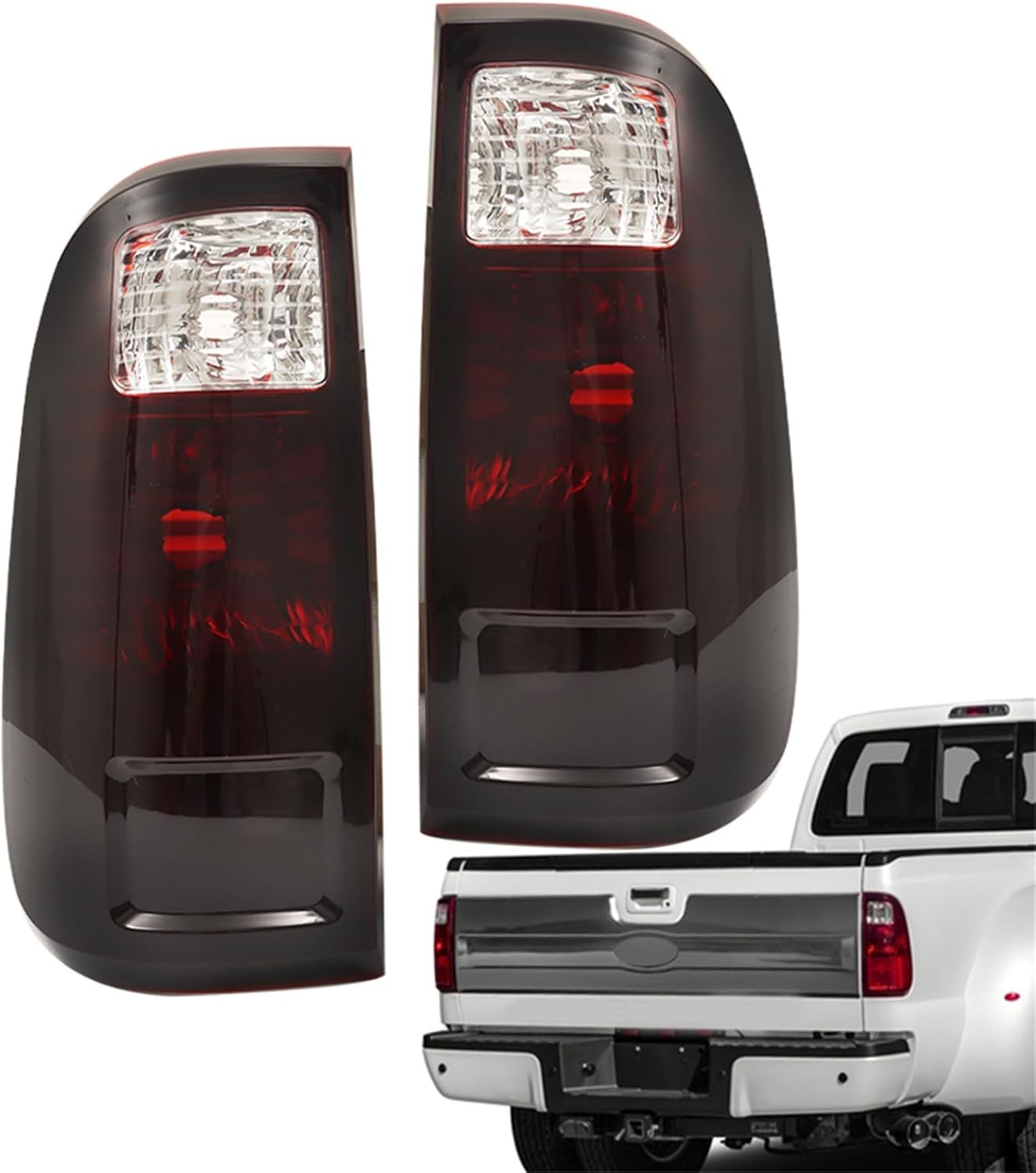 A Pair of Smoked Black Taillights Replacement for F250 2008-2016 Tail Lights…