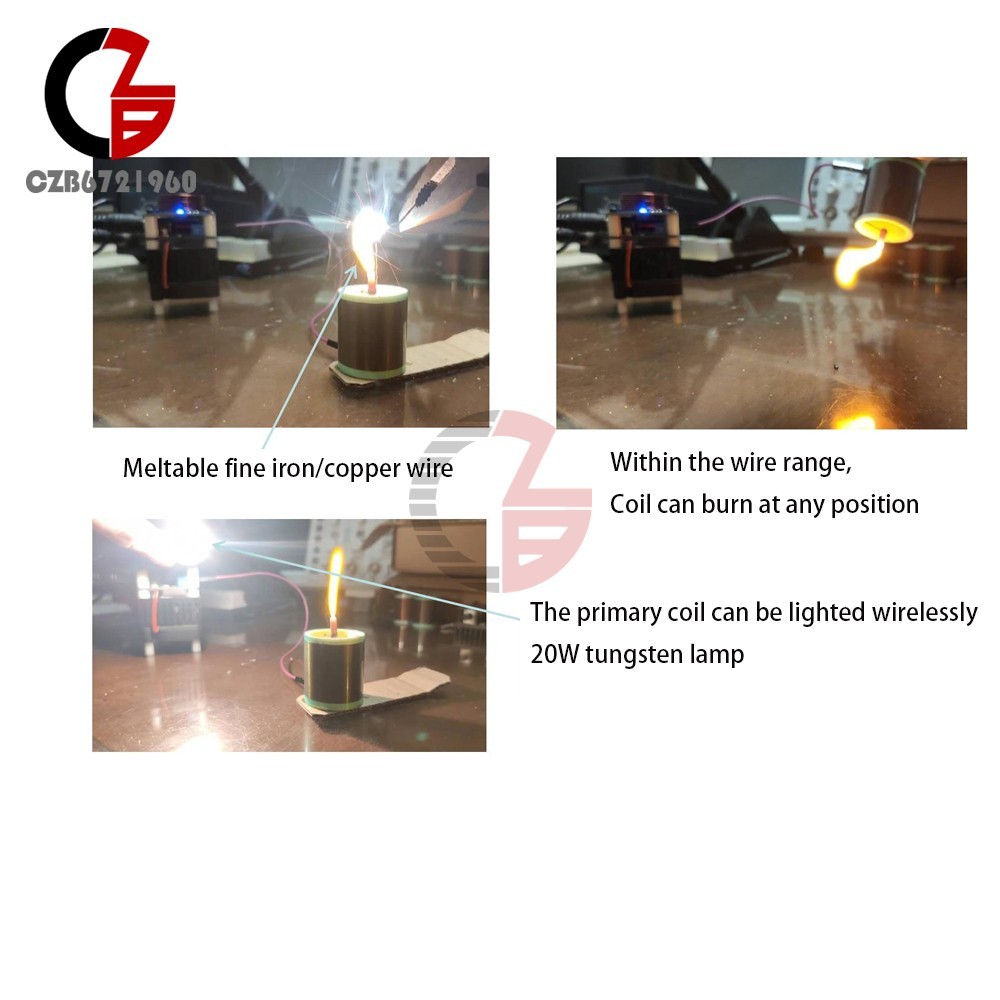 DC 36–48V Tesla Coil Hfsstc Electronic Candle High-Frequency Plasma Flame 10min