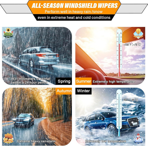 AUTOBOO 28″+20″ Windshield Wipers with 16″ Rear Wiper Blade 28″+20″+16″