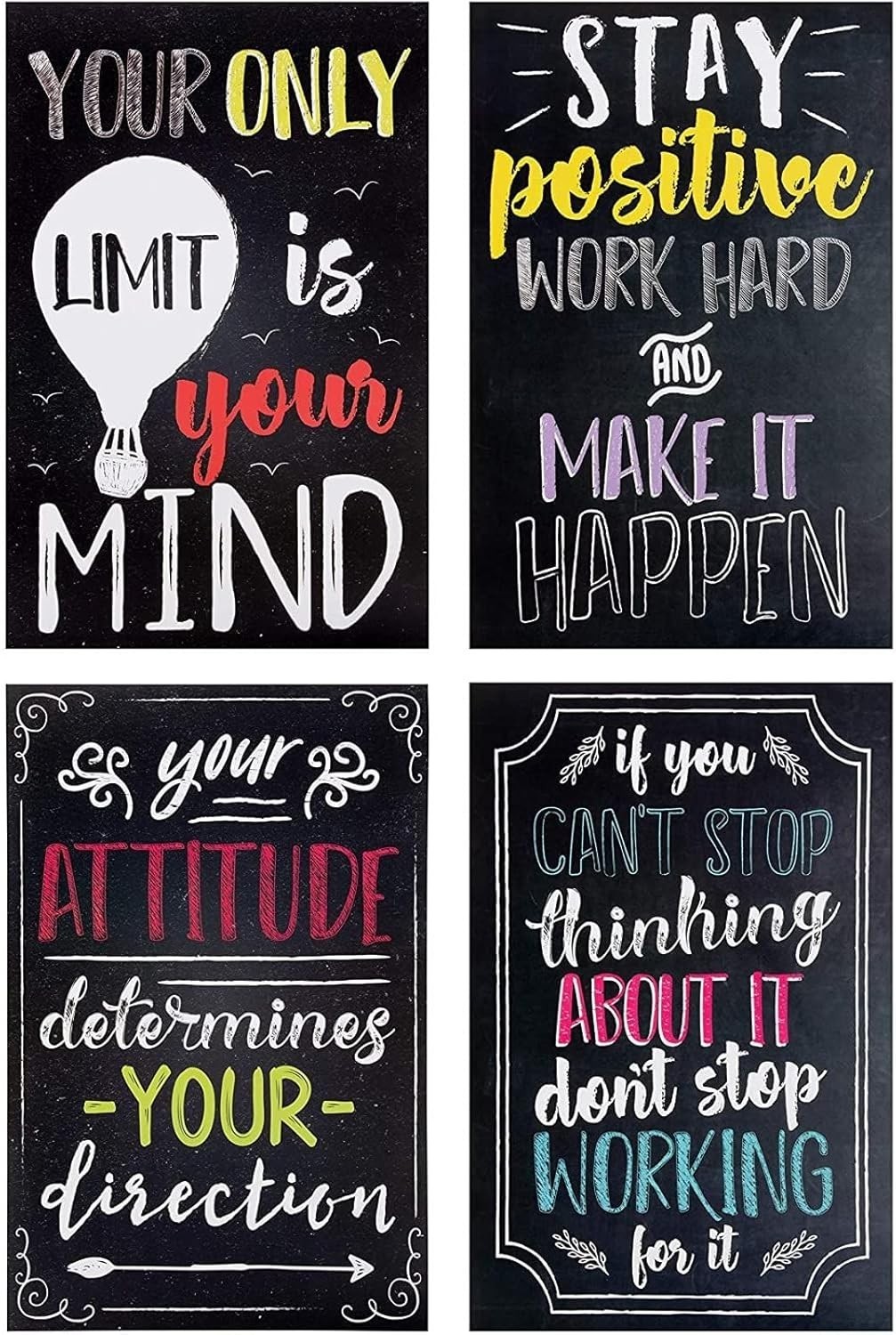 20-Pack 13×19 Inch Motivational Classroom Posters Chalkboard Style Wall Decor