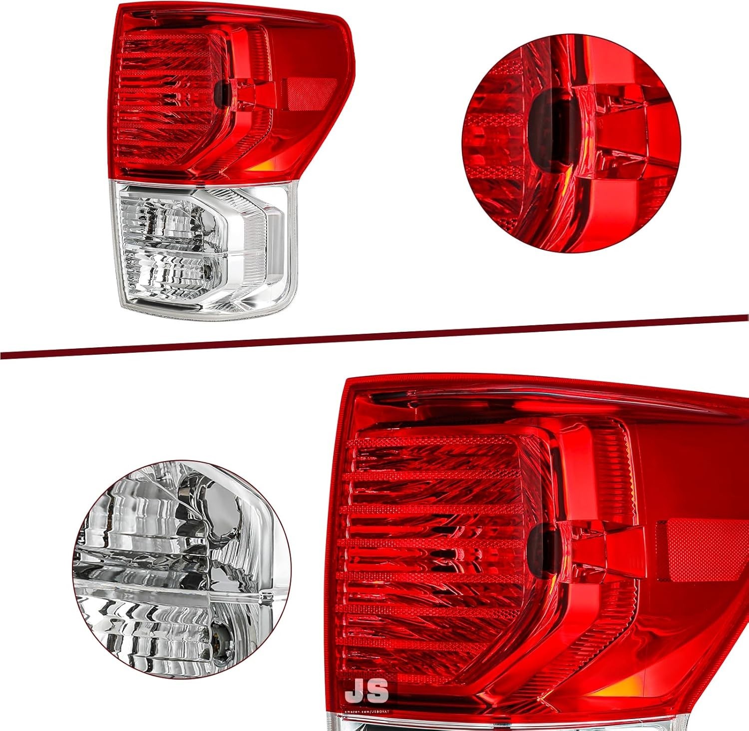 10-13 Toyota Tundra Tail Lights Assembly Pair Red Clear Housing Rear Brake Turn