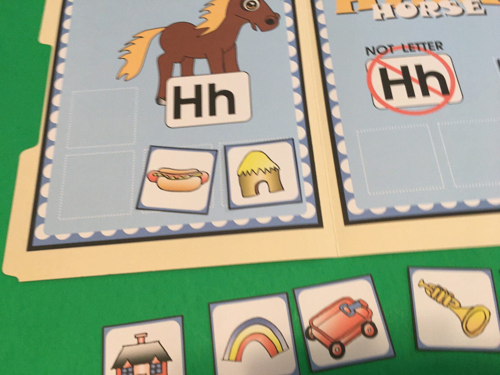 Hank Horse – Letter Hh – DIY File Folder game – Printed / Uncut