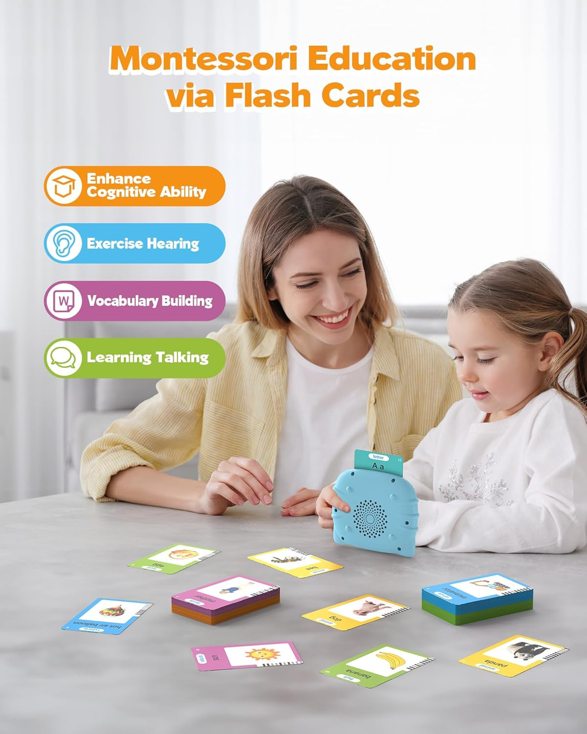 510 Words, Talking Flash Cards for Toddler 1 2 3 4 Year Olds, Language Learning