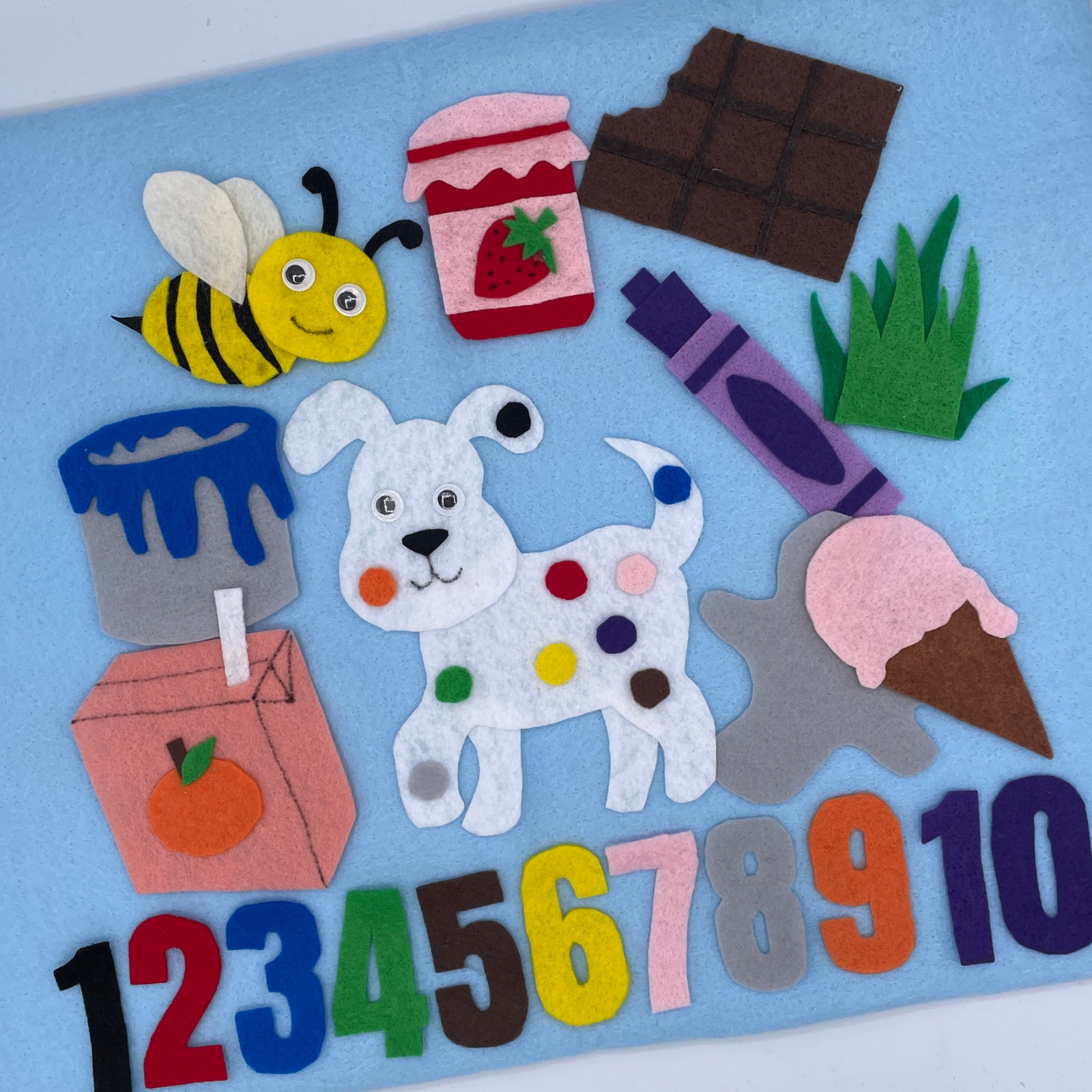 Dog’s Colorful Day Fun Felt Set for Felt Boards & Learning Play