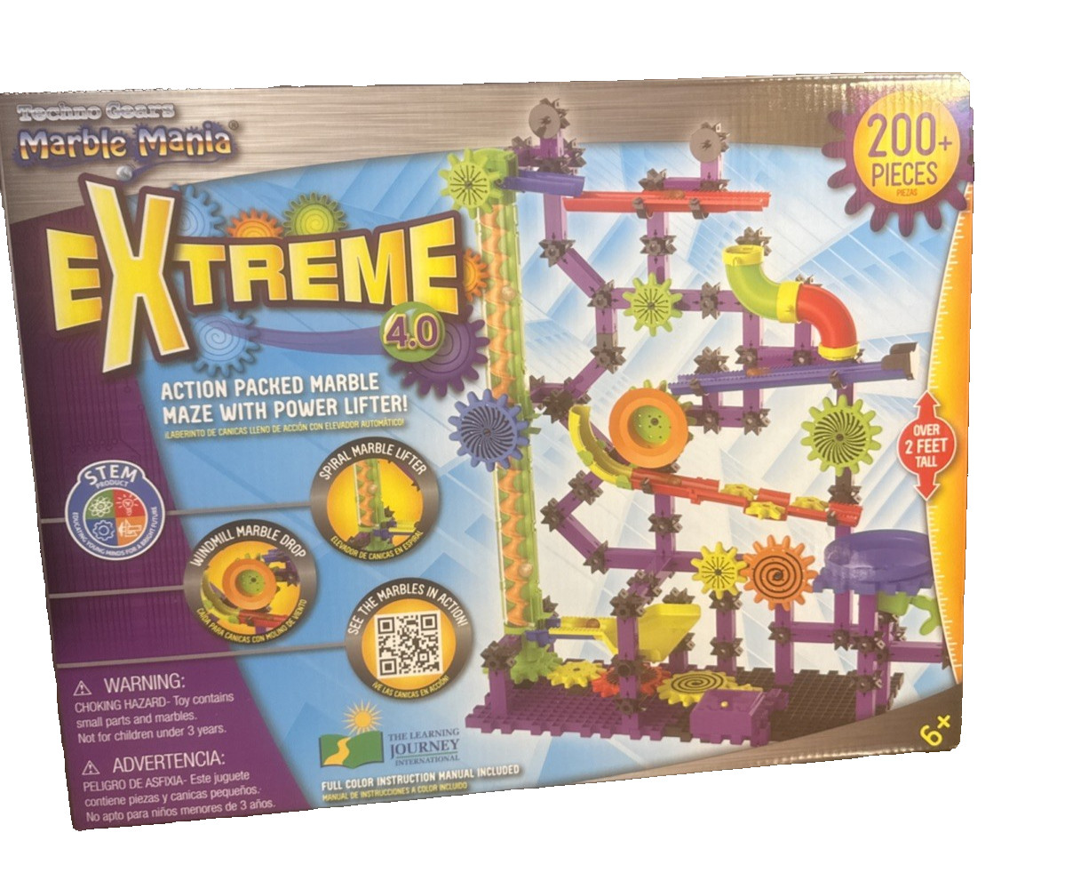 Extreme Marble Mania 4.0- Action Packed 200-Pcs Marble Maze W/Powerlifter New 6+