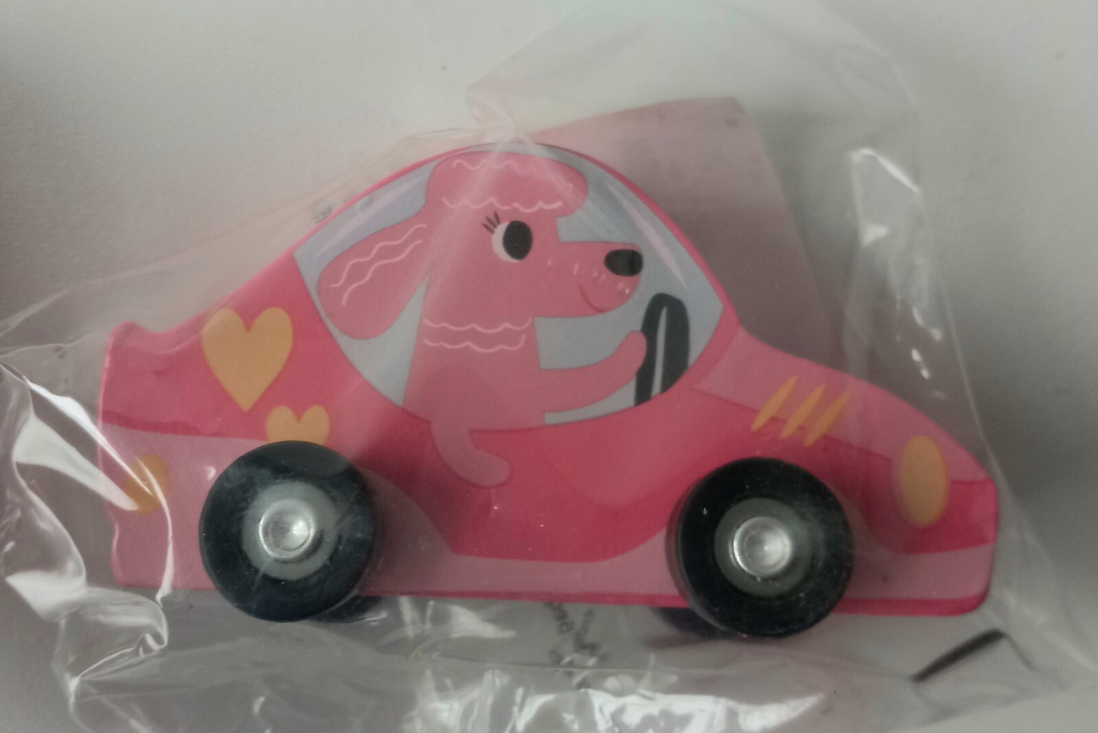 Target Bullseye’s Playground Valentine’s Day Wooden Pink Poodle Dog Car Toy