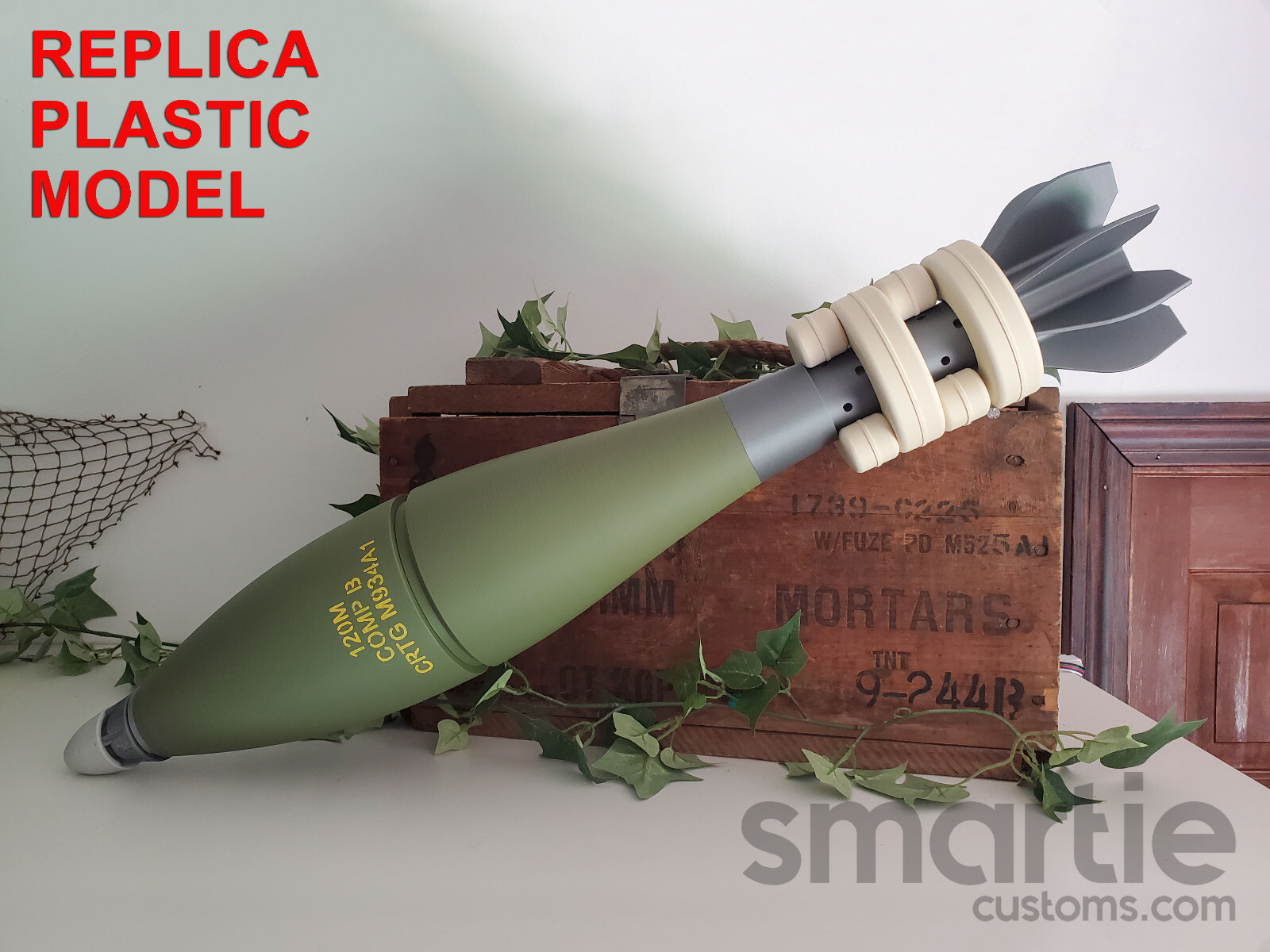 DUMMY M934A1 HE 120mm Mortar Shell Round – Accurate Size Plastic Replica