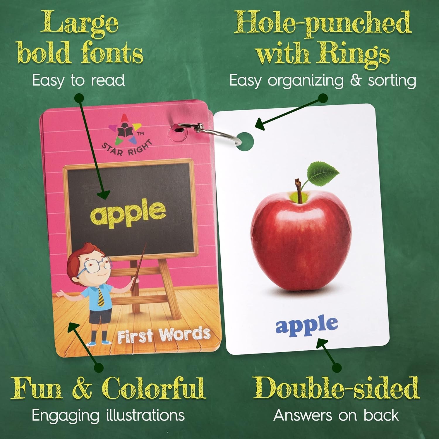 Flash Cards Set of 4 – Numbers, Alphabets, First Words, Colors & Shapes – Val…