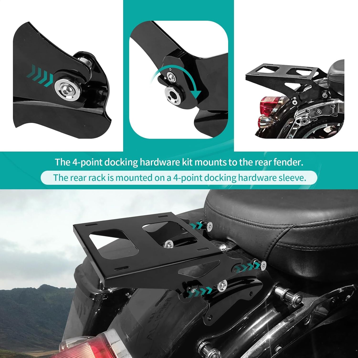 Mounting Luggage Rack – PSLER Motorcycle Trunk Mounting Bracket for Touring