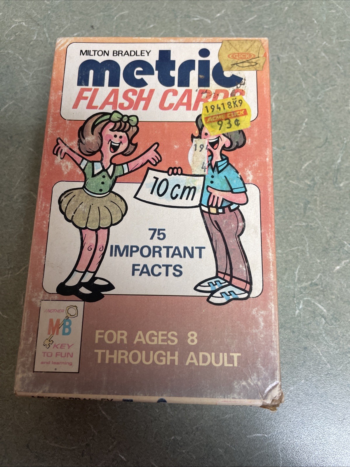 Vintage 1977 METRIC Flash Cards Milton Bradley — 55 Cards