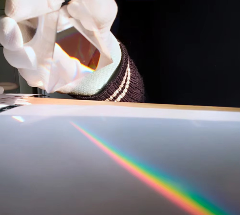 1PC Rainbow Optical Glass Crystal Pyramid Prism f Science Survey Light Spectrum