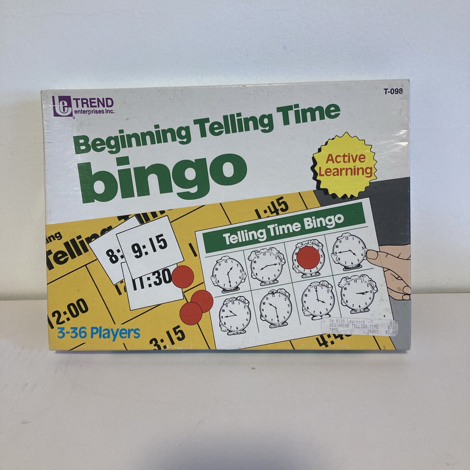 Vintage Trend Beginning Telling Time Bingo Complete – Active Learning -1977